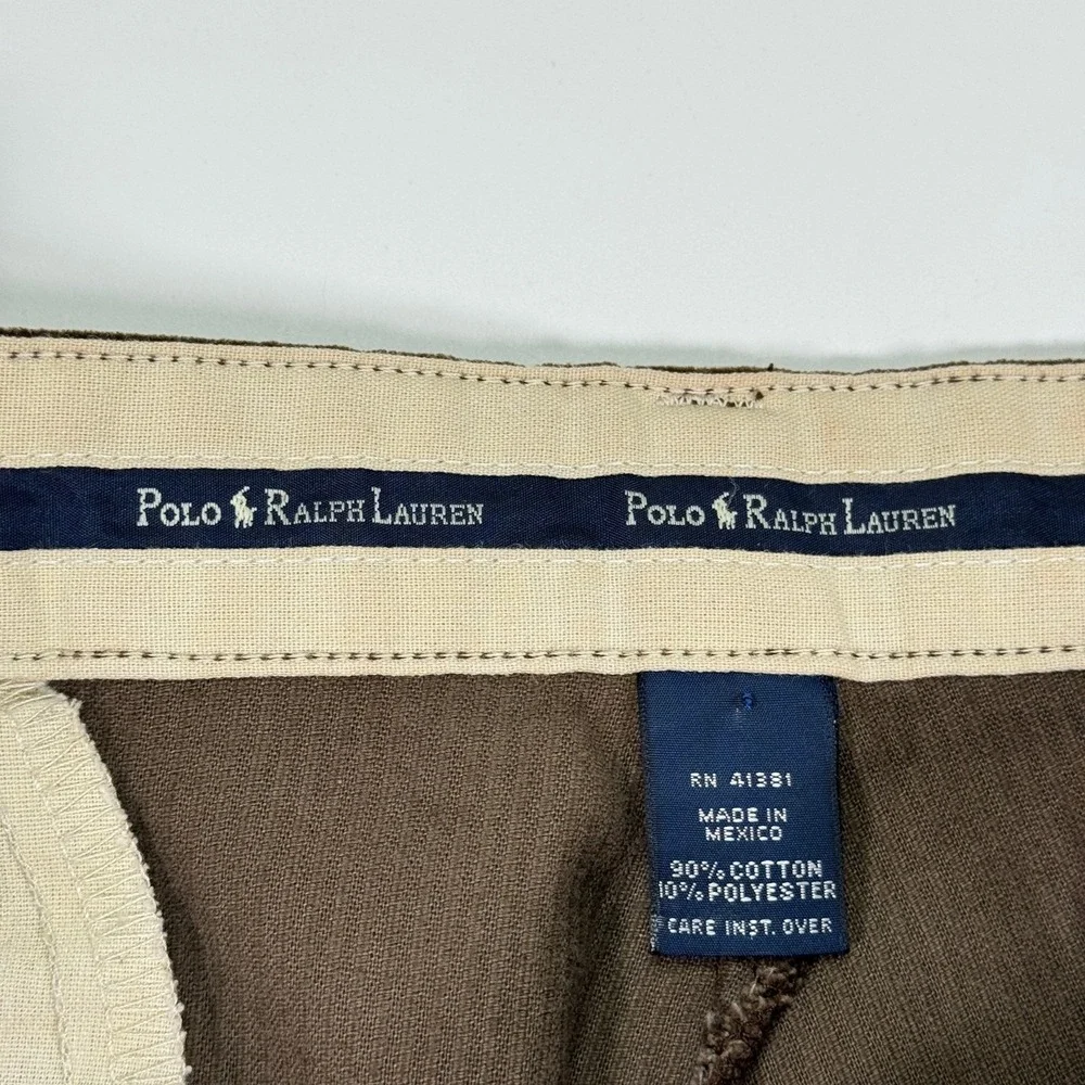 Polo Ralph Lauren Cords Corduroy Pants Mens 38x29.5 Brown Pleated Wide Wale 90s